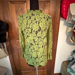 Green lace blouse
